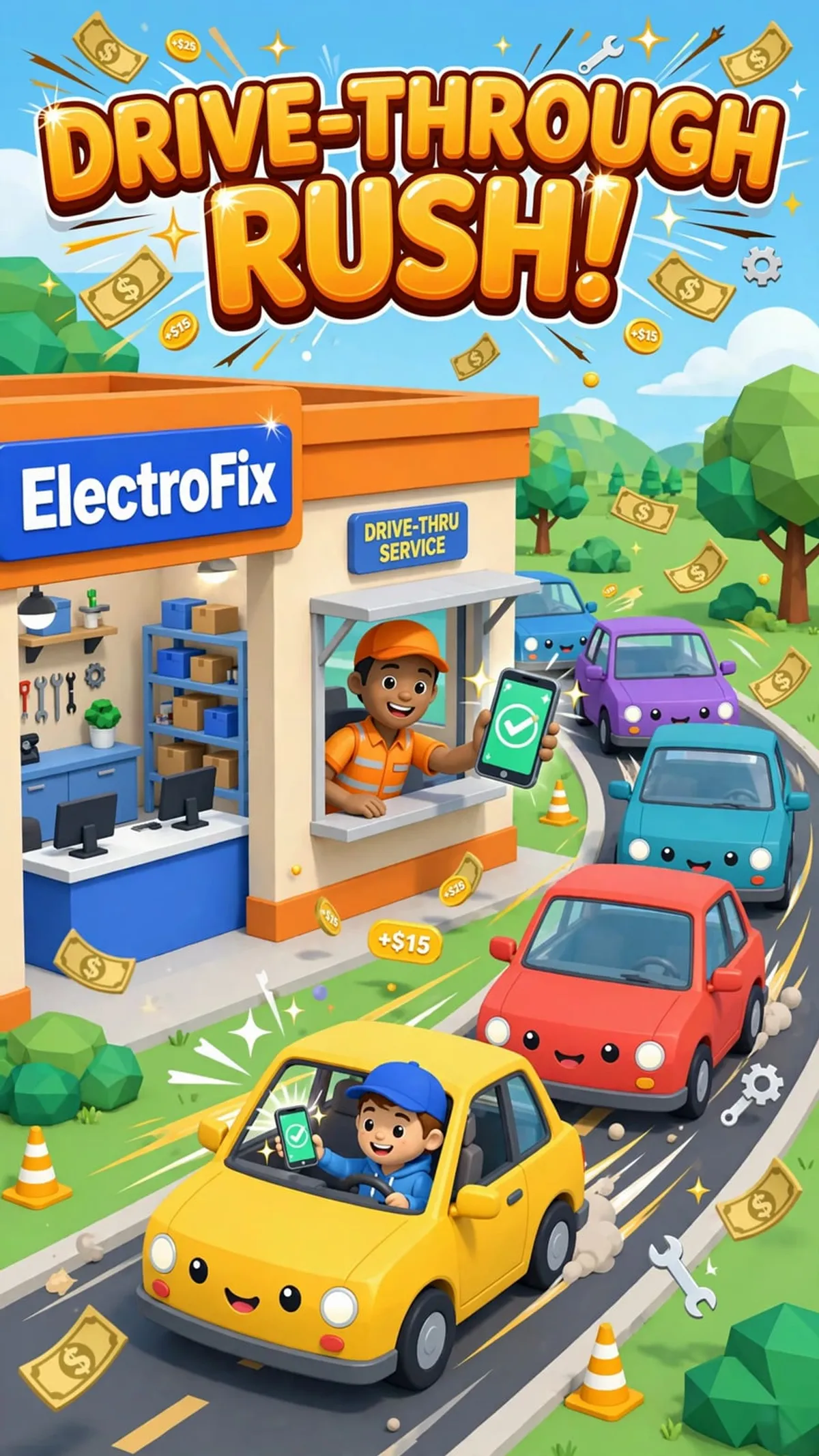ElectroFix Tycoon Delivery and Drive-Through Guide
